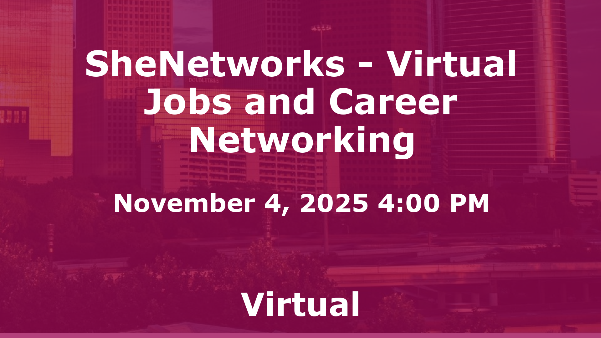 SheNetworks - Virtual Jobs and Career Networking event image